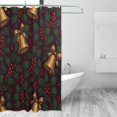 thumbnail image 2 of Bathroom Partition Shower Curtain 72x72in Bathroom Special Waterproof Mildew Resistant High Temperature With 12 Iron Hooks Elegant Christmas Bell And Holly Pattern, 2 of 7