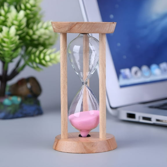 ACDANC Wooden Sand Clock 3 Minutes Hourglass Sandglass Kids Toothbrush Timer (Pink)