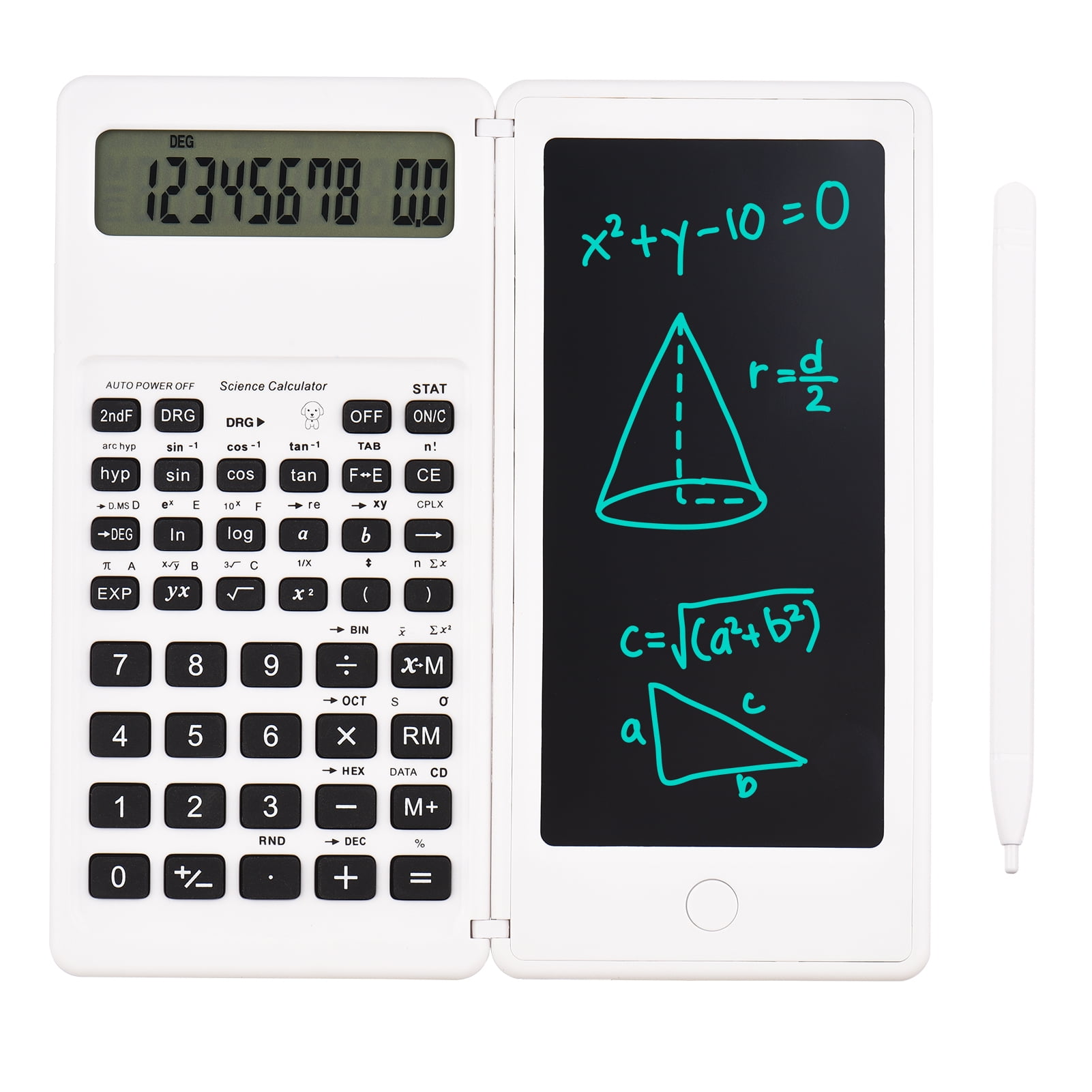 Portable Desktop Calculator 12-Digit 6.5''LCD Didsplay Screen Writing Tablet+Pen 