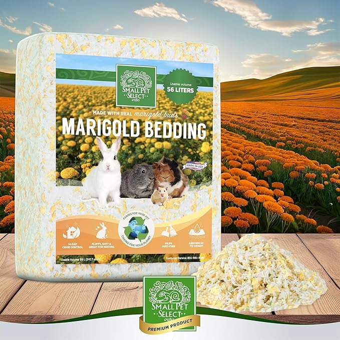 Small Pet Select - Natural Paper Bedding with Real Marigold Buds, 56L