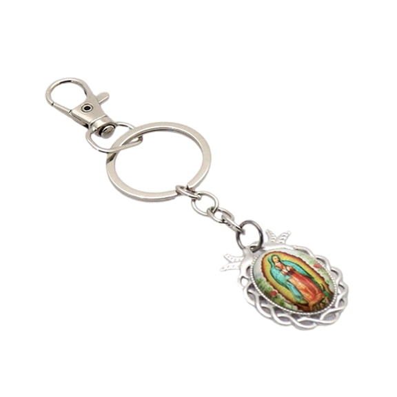 COMEET Christian Keychain,Lady Pattern Keychains Our Lady of Guadalupe Key Ornament Suitable for Baptism and First Communion Gifts