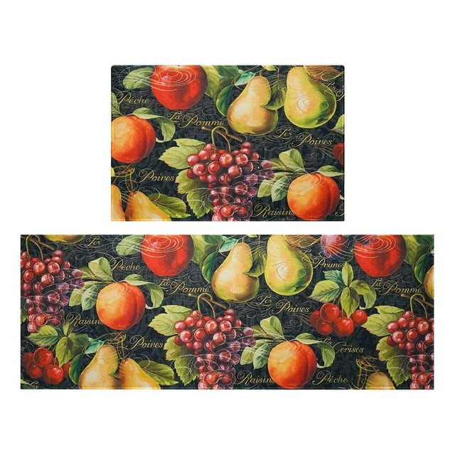 Carpet Set 2 Summer Day Kitchen Floor Rug and Mat for Indoor Home Kitchen 2PCS