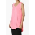 thumbnail image 3 of Women's PLUS Essentials Luxe Jersey Tunic V-Neck Relaxed Fit Sleeveless Top, 3 of 7