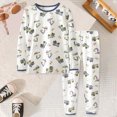 thumbnail image 2 of NOLDARES Toddler Boys Fall Outfit Baby Winter Clothes Long Sleeve Crewneck Sweatshirt Pants Set Color Block Sweats Size:14-15 Y,White, 2 of 5
