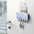 thumbnail image 5 of Stylish Acrylic Key Holder Wall Mount small shelf with hooks Decorative & Functional for Home Organization Pastel Blue Wildflowers, 5 of 6