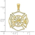 thumbnail image 4 of Avariah Solid 10k Yellow Gold Fireman Shield Pendant - 29mm, 4 of 6