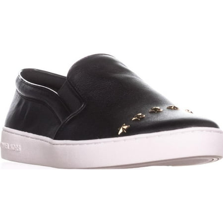 Womens MICHAEL Michael Kors MK Signature Keaton Slip On Sneakers, Black/Pale Gold (Michael Jordan Best Selling Shoes)