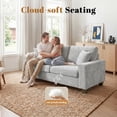 thumbnail image 6 of Poshby 71.25''W Loveseat 2 Seater Couch Sofa with Chenille Material, Modern for Living Room, Gray, 6 of 14
