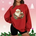 thumbnail image 2 of Lorytime Oversized Sweatshirt for Women Christmas Santa Claus Plush Shirt Crew Neck Long Sleeve Pullover Loose Tops, 2 of 5