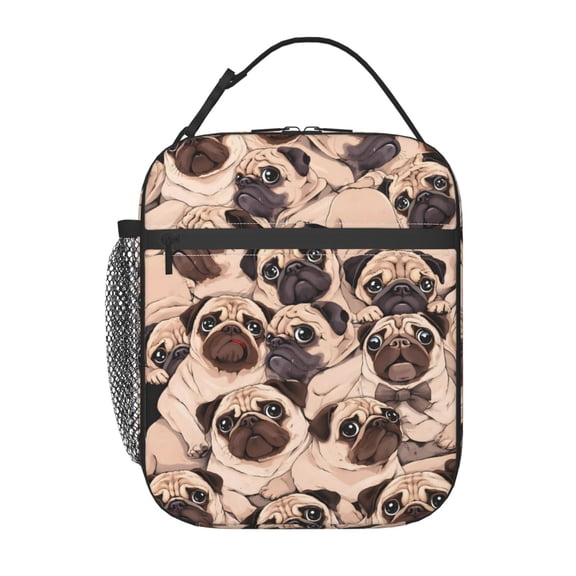 Pug Dog Lunch Bag Portable Thermal Lunch Box for Men and Women
