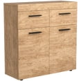 thumbnail image 1 of Gymax Armoire de Rangement sur Pied avec 2 Tiroirs Portes et Étagères, 1 of 10