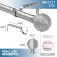 thumbnail image 3 of Urbanest Adjustable Single Curtain Rod Set Favo Finials – 1 - Inch Diameter, With Pewter Rod, 48–84 Inches, 3 of 6