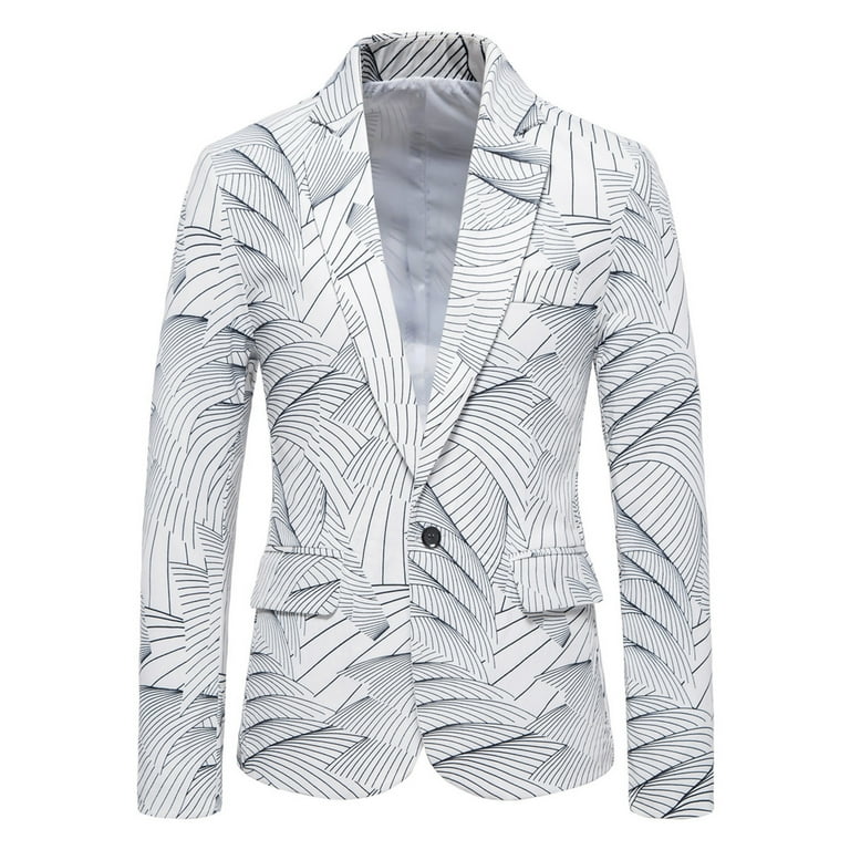 SMihono Men's Trendy Blazer Suit Jacket Lapel Collar Formal Button Front  Stretch Suit Coat Prom Wedding Long Sleeve Tuxedo Slim Fit Solid Sports