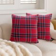thumbnail image 3 of Outdoor Throw Pillow Covers, Cushion Case for Couch, Red White Checkered Tartan Pattern, Washable Nylon Spandex Material, 45x45cm, Hidden Zipper Closure, Soft Durable Decorative Cushion Cover, 3 of 7