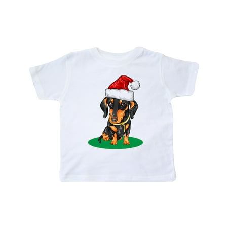 

Inktastic Christmas Dachshund Dog Santa Gift Toddler Boy or Toddler Girl T-Shirt