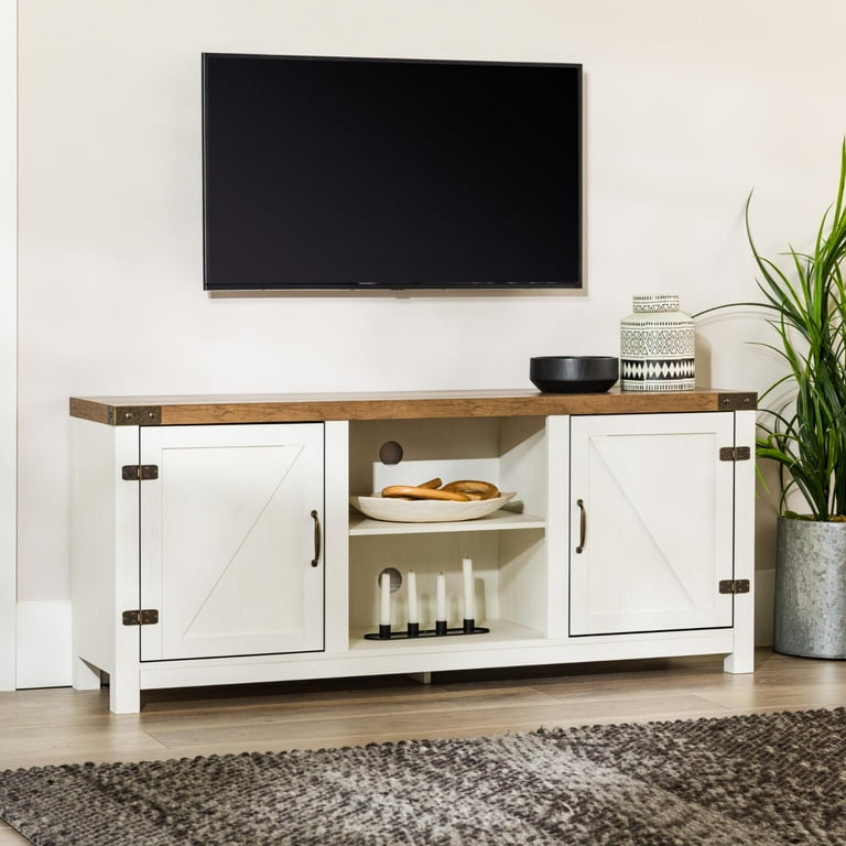 Manor park farmhouse barn door tv stand deals