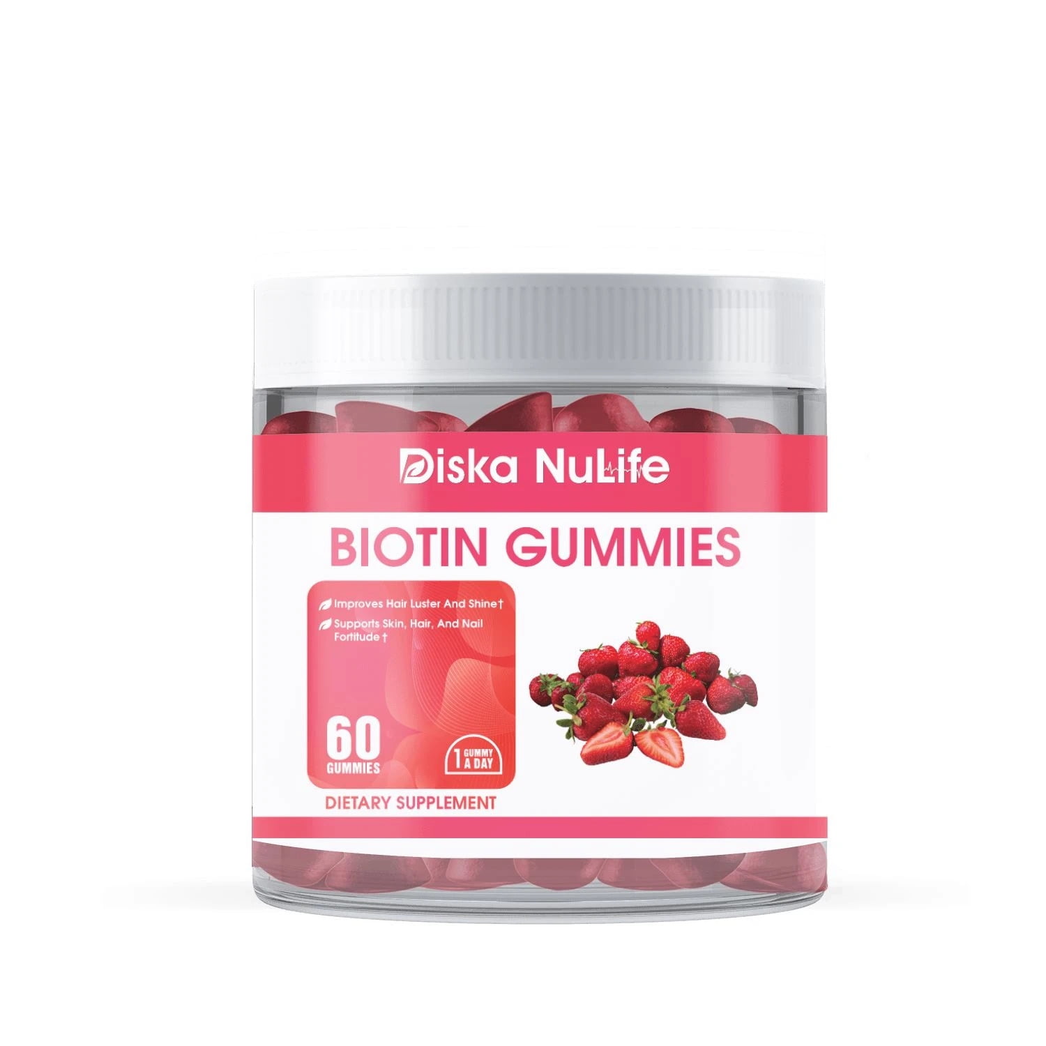 Diska Nulife Biotin Gummy 2500 Mcg | Hair Skin Nail Gummies | 60 Gummies