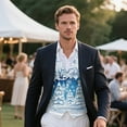 thumbnail image 3 of Yuyamidu Blue Xmas Tree Men's Slim Fit Suit Vest Waistcoat with 3 Pockets for Business Formal Wedding Prom Christmas Snowflake Casual Tuxedo Wear Size 3XL, 3 of 7