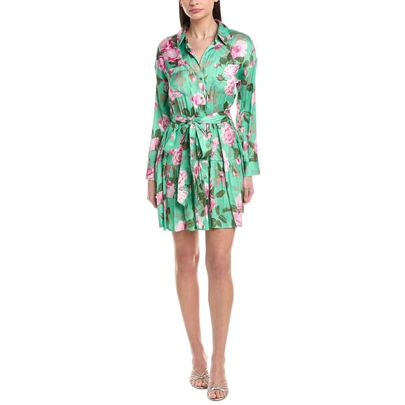 L’AGENCE womens L'AGENCE Virlen Tiered Shirtdress, xs, Green
