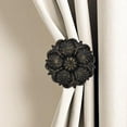 thumbnail image 2 of MERIVILLE Set of 2 Fleur Window Drapery Medallion Holdbacks, Curtain Tiebacks, Wall Hook, Tassel Holder, Bronze with Gold, 2 of 5