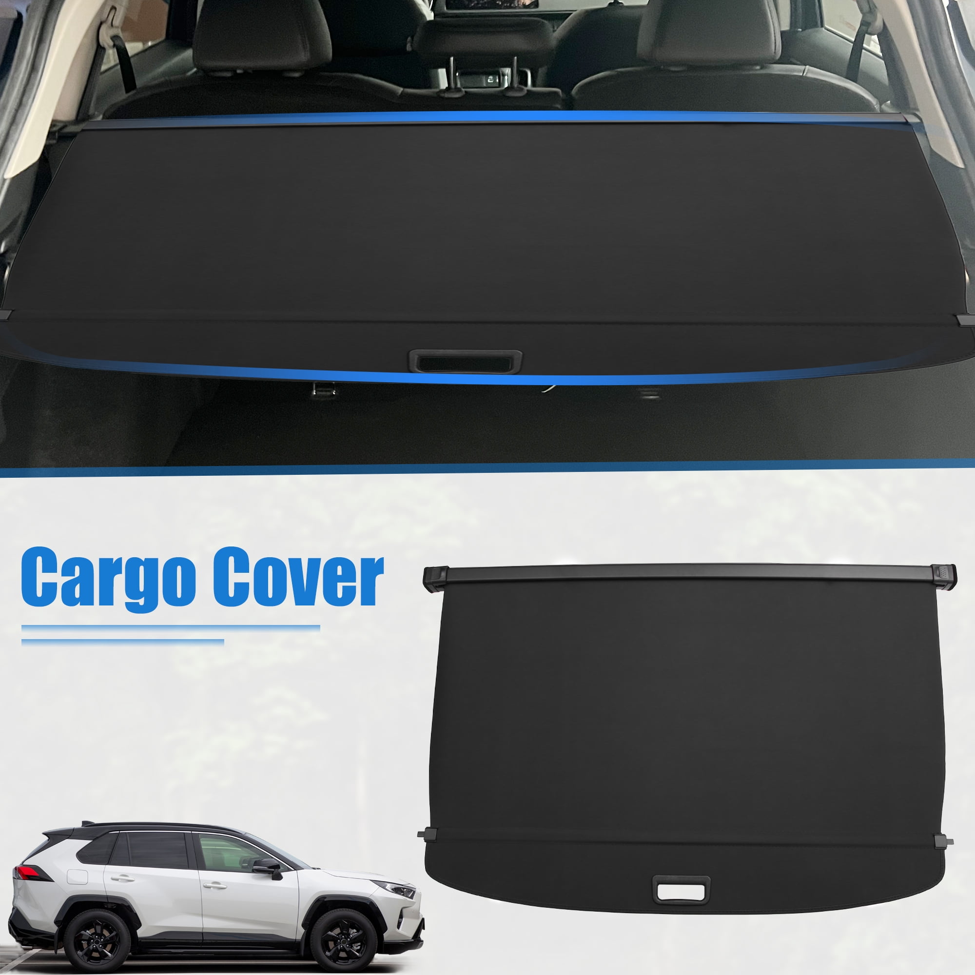 Unique Bargains Retractable Cargo Cover for Toyota RAV4 2019-2023 Shade Gloss Black