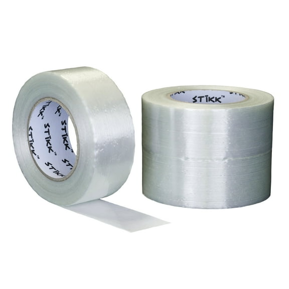 3 Pack 2" inch x 60 Yard (50mm x 55m) 5 Mils Thick STIKK Clear Filament Tape