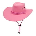 thumbnail image 2 of Fewfanhot Western Cowboy Hat for Men Women, Braided Rope Decor Wide Brim Hat with Adjustable Chin Strap Breathable Outdoor Hat for Hiking Travel Party Gift, 2 of 3