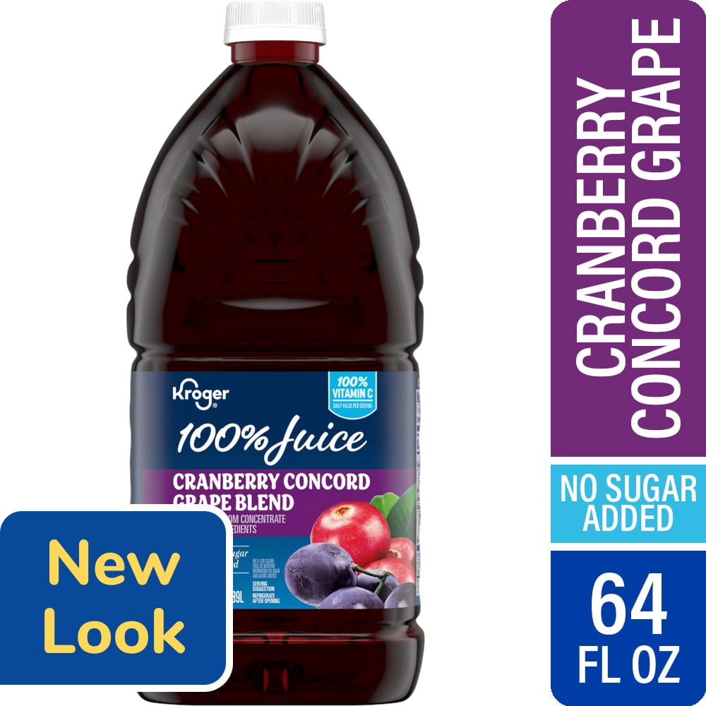 Kroger 100% Cranberry Grape Juice 64 fl oz - 3 count