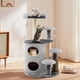 thumbnail image 2 of Costway Torre de 6 niveles para gatos con rascadores, lugar de auto limpieza para gatos, casita de 2 niveles con hoyo para gatos y bambú, soporte de trepada 102 cm para descansar y divertirse, 2 of 4