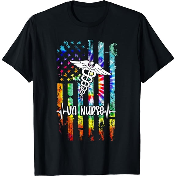 VA Nurse Squad Appreciation Day Tie Dye US Flag T-Shirt