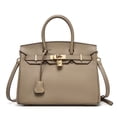 thumbnail image 5 of Bolso grande de platino con patrón de lichi, bolso de piel de vaca con capa superior de cuero genuino, bolso Kelly de gran capacidad, nueva tendencia 2025, 5 of 5