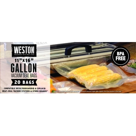 Weston Vac Sealer Bags 11 x 16 Gallon With 20 Bags Model# 30-0113-WP