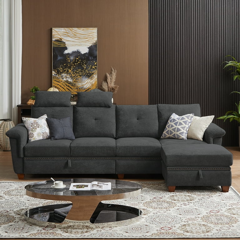 High back couch with cheap chaise