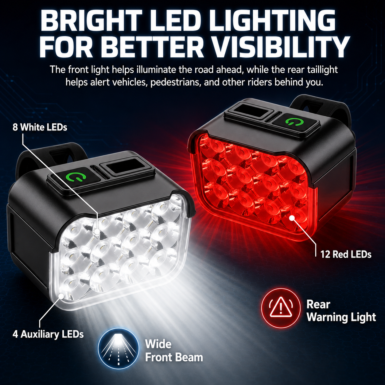 NIUTA Bike Light Set Front and Rear USB-C photo 4