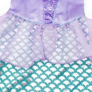 Jurebecia Mermaid Princess Dresses up Halloween Costume Birthday Party Cosplay Role Play Clothes 120 cm 5-6 Years
