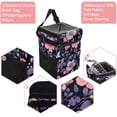 thumbnail image 2 of Fragmented Flowers Mini Trash Can for Car: Foldable, Leak-Proof with Lid, Hanging Storage Bag - Car Trash Bin, 2 of 6