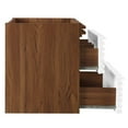 thumbnail image 4 of Vanity Cabinet (Sink not included), White Walnut, Wood, Mid Century Hotel Bedroom Bathroom, Modern Contemporary HB33498, 4 of 8