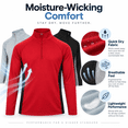 thumbnail image 2 of DARESAY Men's Dry-Fit Quarter Zip Long Sleeve Athletic Performance Moisture Wicking Pullover, 3-Pack (Up to 3XL), 2 of 12