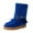 Blue, variant on Wide Mid Calf Winter Snow Boots for Women Ethnic Boho Fringe Buckles Fringe Fleece Lined Warm Suede Platform Low Heel Fold over Tall Boots Black Size 6