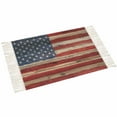thumbnail image 2 of American Flag Bath Rug 2x3ft Woven Bathroom Entryway Runner Rug,Blue Red Star Stripe Farmhouse Wooden Washable Living Room Hallway Bedroom Kitchen Carpet with Tassels,Indoor Outdoor Throw Doormat, 2 of 5