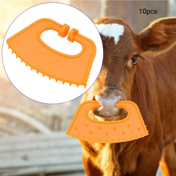 Fosa Veau Sevrant, 10 Pcs Épine Plastique Anti-Suçage Vache Vache Bétail Alimentation Sevrant Bague de Prévention du Nez, Sevrant en Plastique