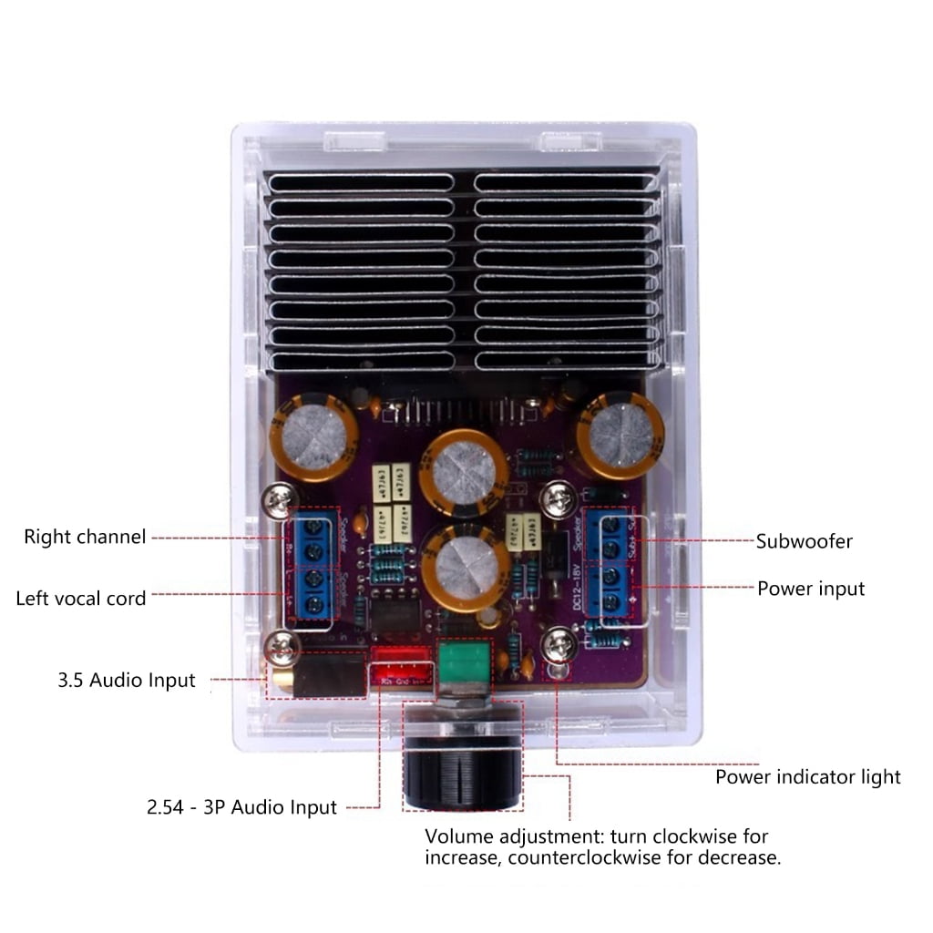Zeiwohndc Professional 2.1Channel Sound Amplifiers Board 80W 120W Sound DC9V-18V