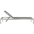 thumbnail image 3 of Modway Chaises Longues de Patio en Aluminium Shore Argent/gris (Ensemble de 2), 3 of 5