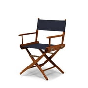 Telescope Casual World Famous Dining Height Director Chair With Walnut Stain Finish and Navy Fabric