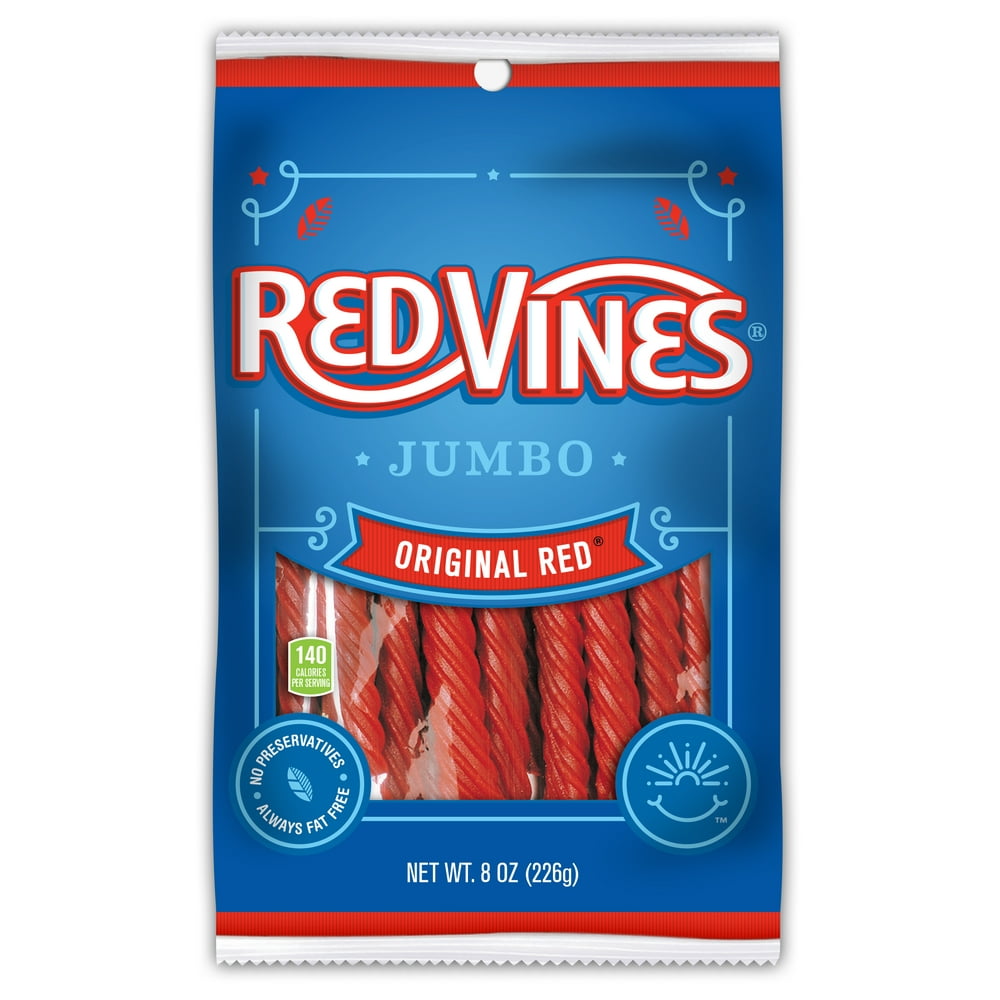 Red Vines Jumbo Original Red Twists, 8oz Bag