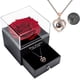 thumbnail image 1 of Collar de rosa real preservada con te amo en 100 idiomas, juego de regalo, rosa real encantada para el día de San Valentín, aniversario, boda, cumpleaños, romance, 1 of 5
