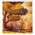 thumbnail image 3 of Ambesonne Nature Shower Curtain, Trees and Bench Snowfall, 69"Wx84"L, Multicolor, 3 of 3