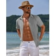 thumbnail image 4 of COOFANDY Men's Casual Linen Button Down Shirt Short Sleeve Beach Summer Wedding Shirt, 4 of 6
