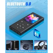 96GB Bluetooth MP3 Player - 2.4 Screen Portable HiFi Mp3 MP4 Player with Built-in Speaker,Walkmen Music Player with Voice Recorder,FM Radio,Touch Buttons Study Player,Support up to 256GB SD Card