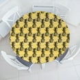 thumbnail image 3 of Ambesonne Grunge Fitted Round Tablecloth, Retro Striped Vintage, 45"- 56" Diameter, Black and Earth Yellow, 3 of 5